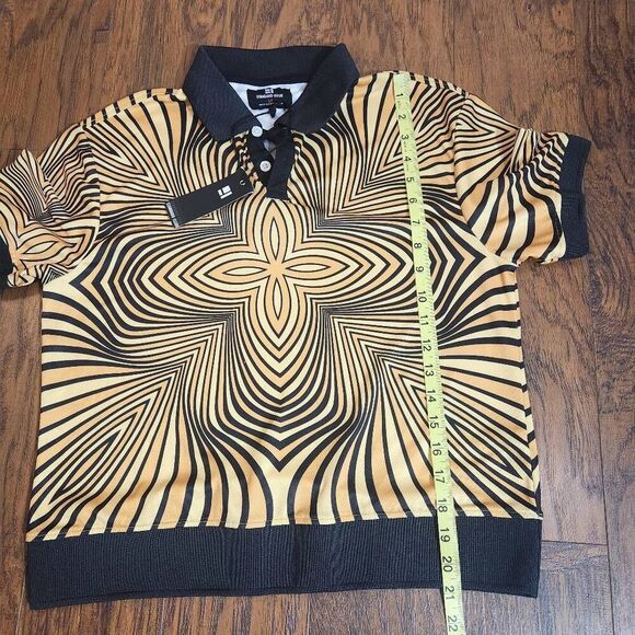 Nordstrom Standard Issue Gold Mesh Crop Polo - Picture 6 of 7